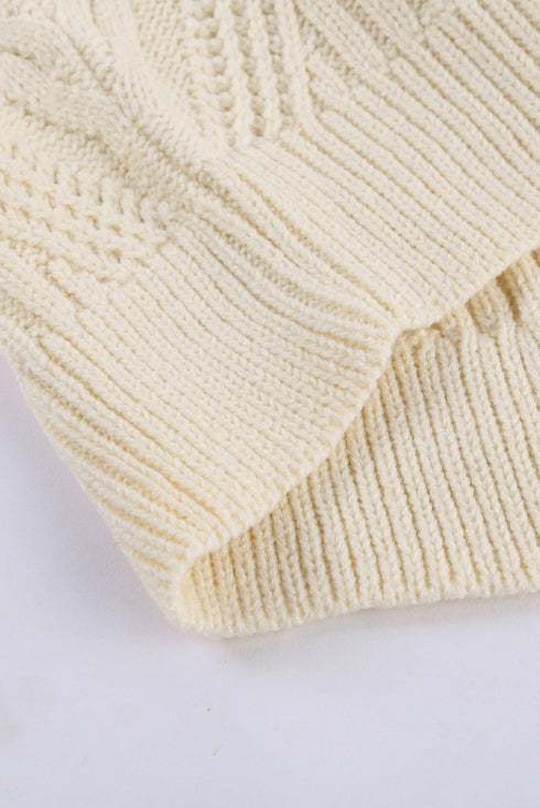 Strapped Cut Out Shoulder Turtleneck Sweater